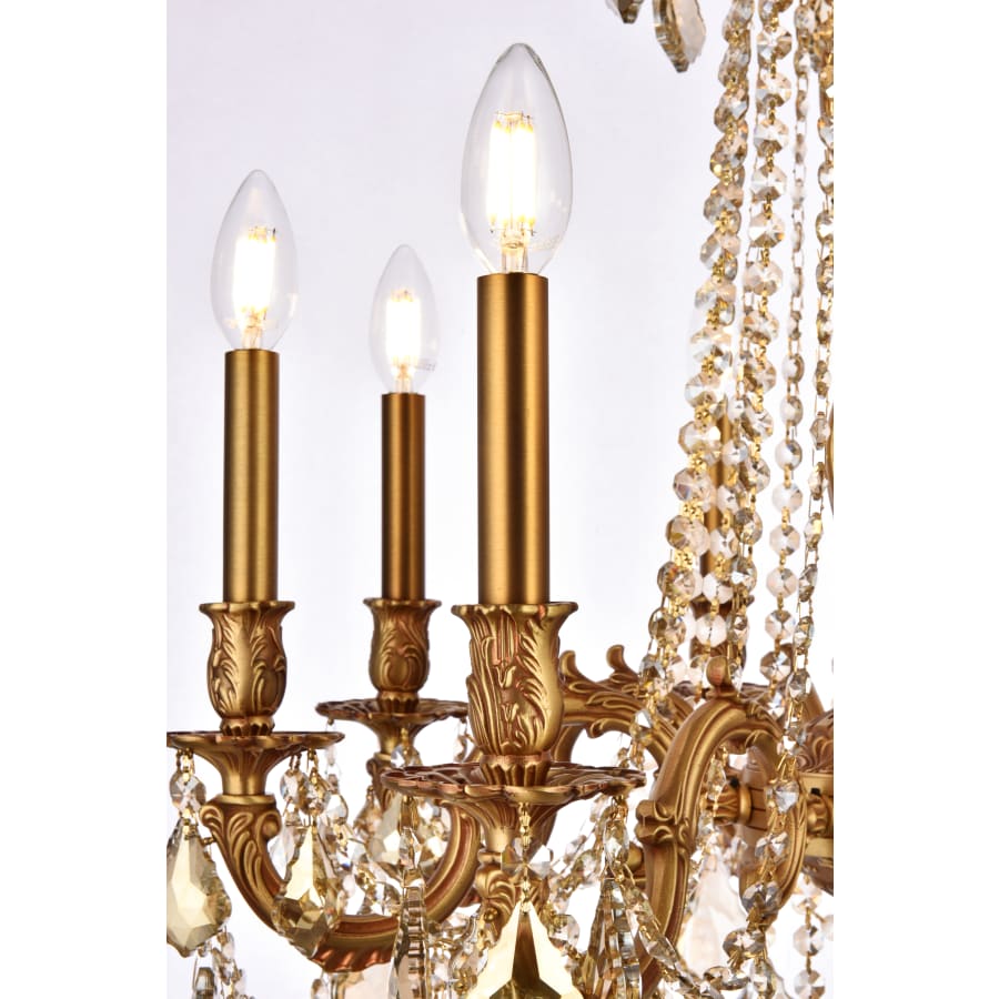 Elegant Lighting Rosalia 8 Light 24" Wide Crystal Chandelier with Golden Teak Royal Cut Crystals