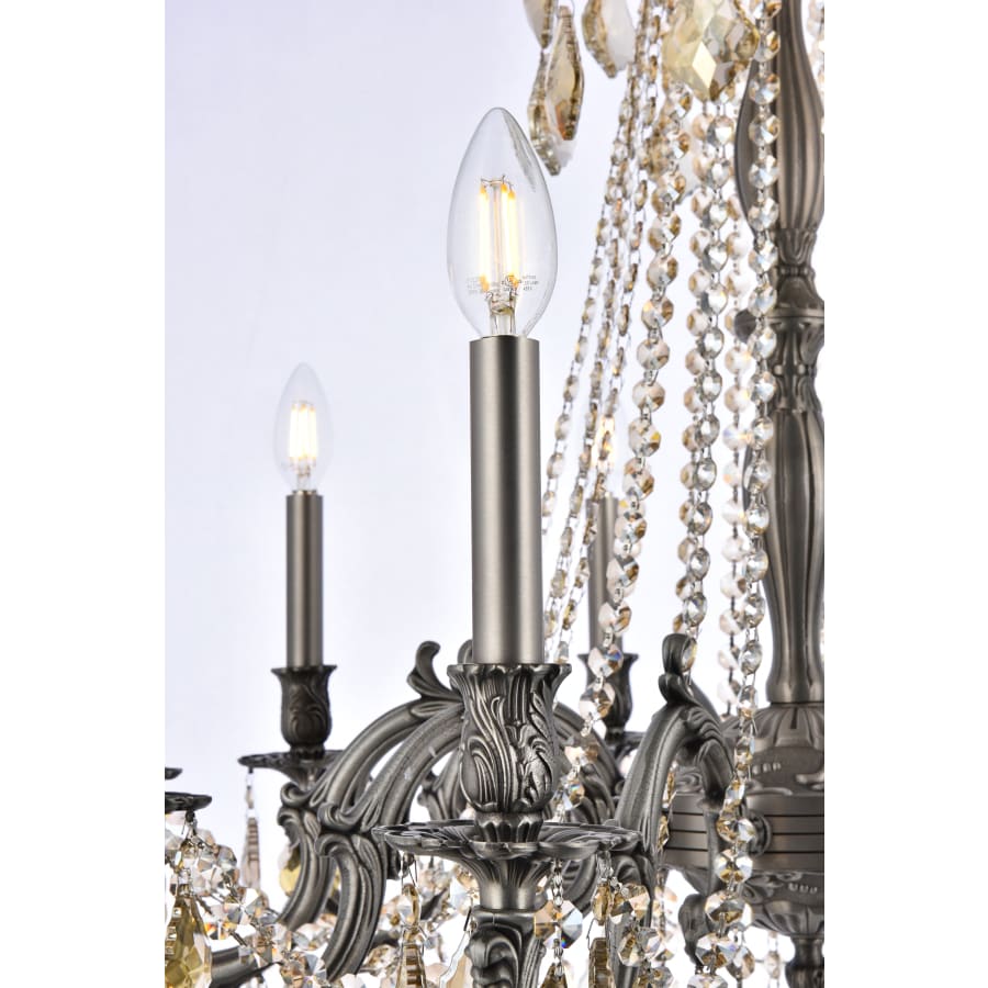Elegant Lighting Rosalia 10 Light 28" Wide Crystal Chandelier with Golden Teak Royal Cut Crystals