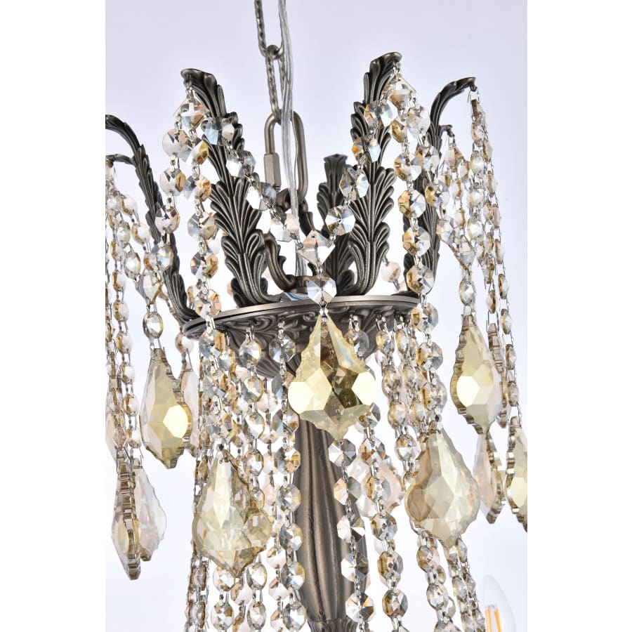 Elegant Lighting Rosalia 10 Light 28" Wide Crystal Chandelier with Golden Teak Royal Cut Crystals