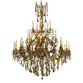 Elegant Lighting Rosalia 45 Light 54" Wide Crystal Chandelier with Golden Teak Royal Cut Crystals