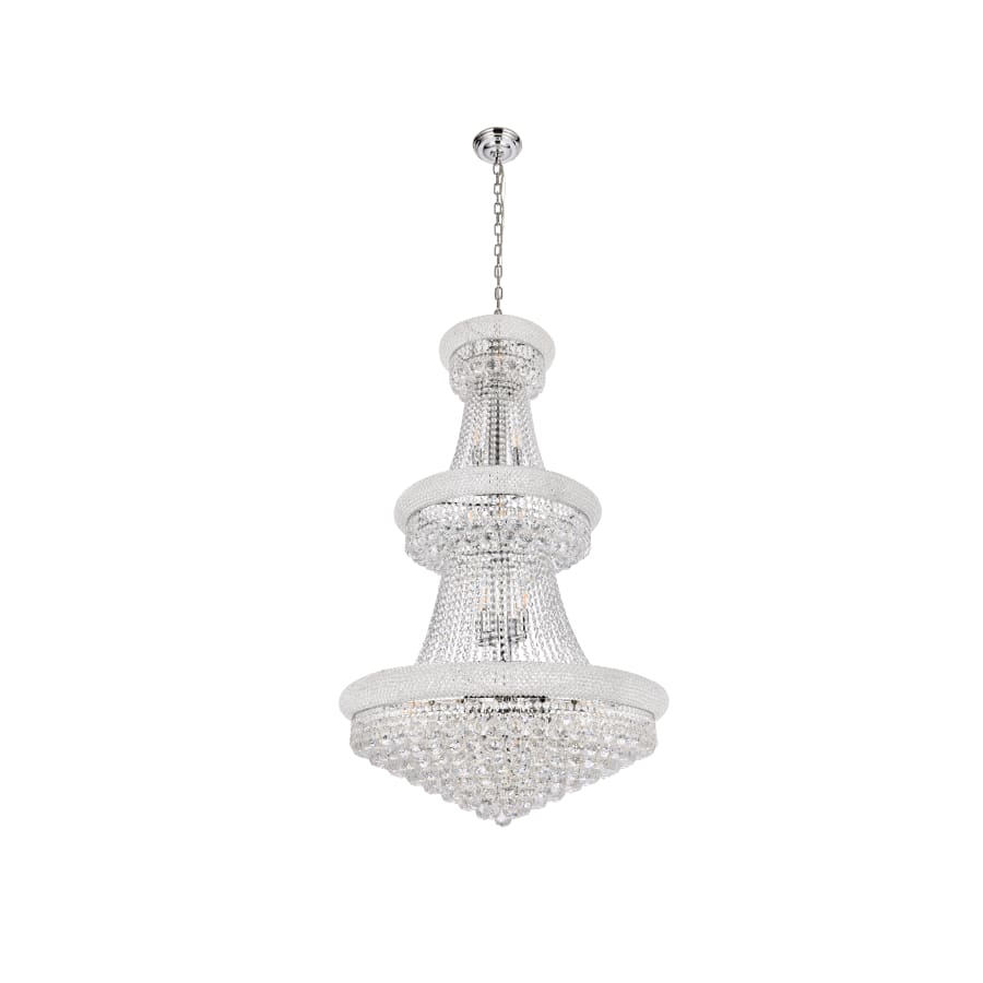 Elegant Lighting Primo 32 Light 30" Wide Crystal Empire Chandelier with Clear Royal Cut Crystals
