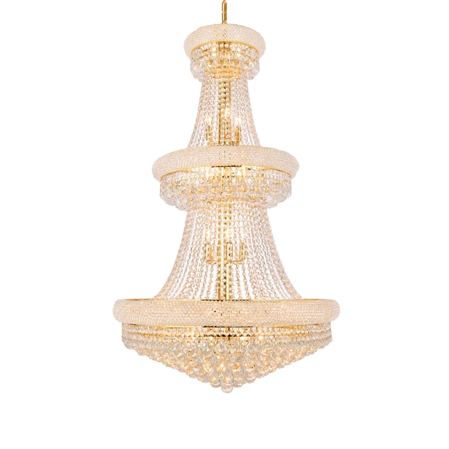Elegant Lighting Primo 32 Light 30" Wide Crystal Empire Chandelier with Clear Royal Cut Crystals