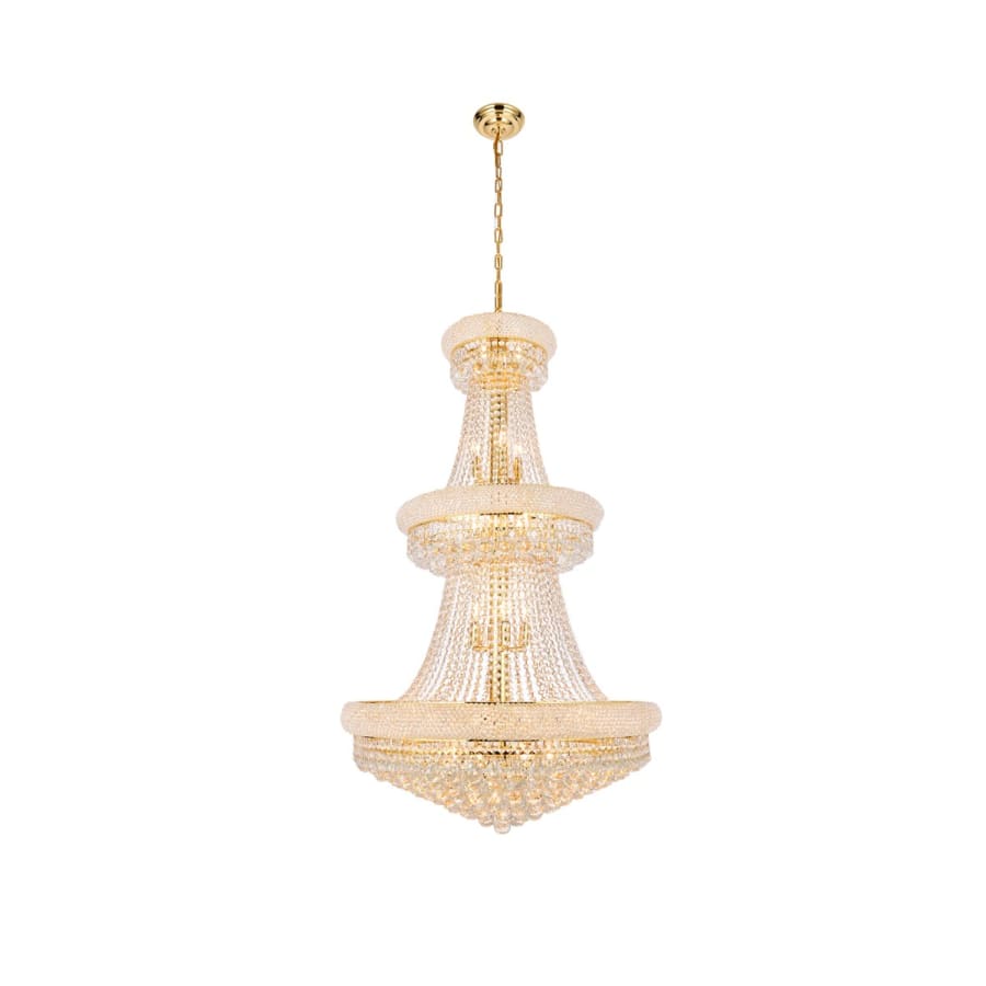 Elegant Lighting Primo 32 Light 30" Wide Crystal Empire Chandelier with Clear Royal Cut Crystals