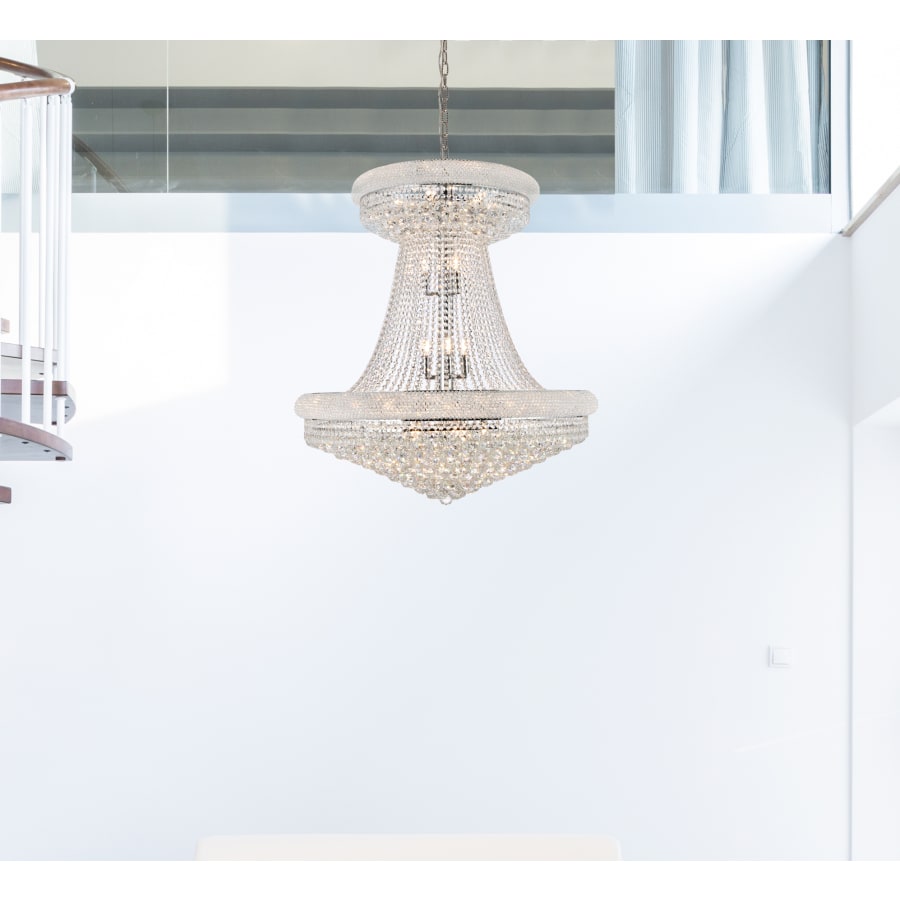 Elegant Lighting Primo 28 Light 36" Wide Crystal Empire Chandelier with Clear Royal Cut Crystals