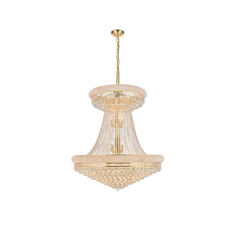 Elegant Lighting Primo 28 Light 36" Wide Crystal Empire Chandelier with Clear Royal Cut Crystals