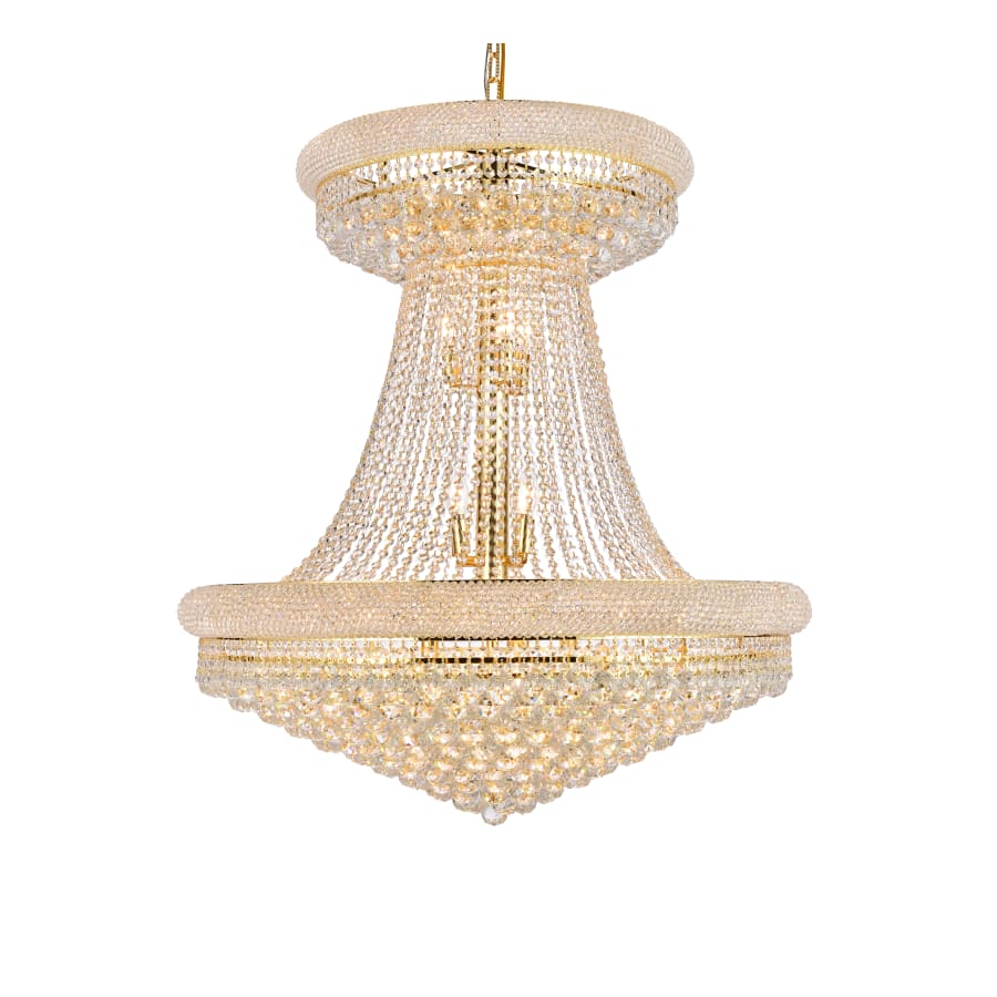 Elegant Lighting Primo 28 Light 36" Wide Crystal Empire Chandelier with Clear Royal Cut Crystals