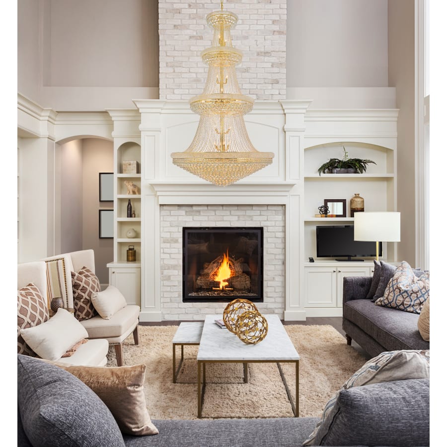 Elegant Lighting Primo 48 Light 54" Wide Crystal Empire Chandelier with Clear Royal Cut Crystals