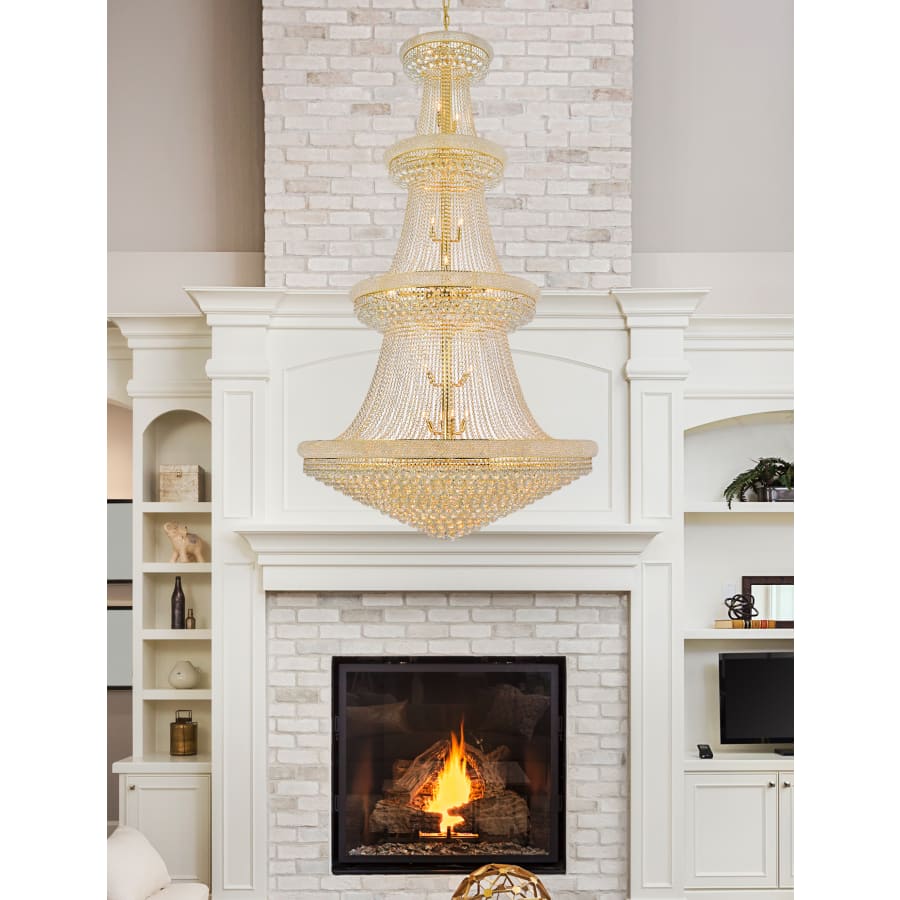 Elegant Lighting Primo 48 Light 54" Wide Crystal Empire Chandelier with Clear Royal Cut Crystals