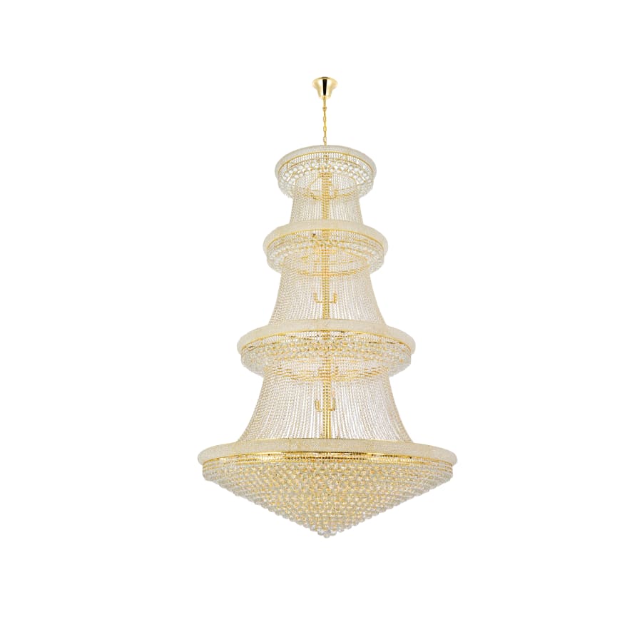 Elegant Lighting Primo 56 Light 62" Wide Crystal Empire Chandelier with Clear Royal Cut Crystals