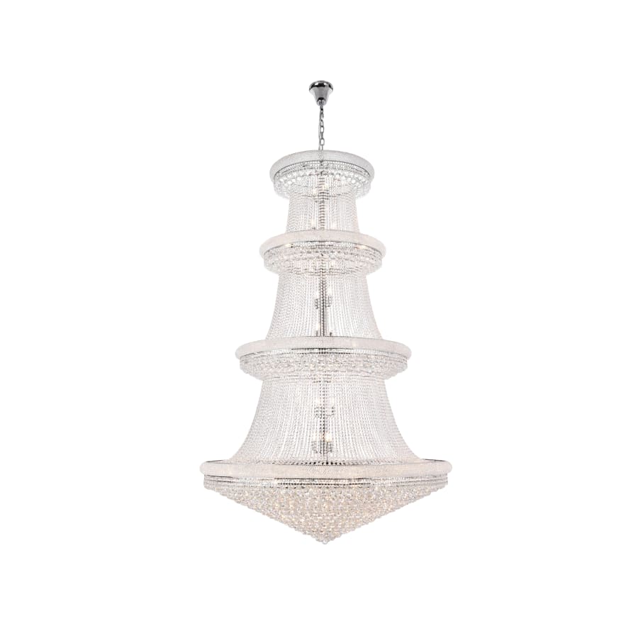 Elegant Lighting Primo 56 Light 62" Wide Crystal Empire Chandelier with Clear Royal Cut Crystals