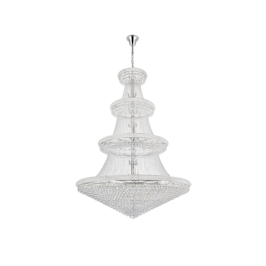 Elegant Lighting Primo 66 Light 72" Wide Crystal Empire Chandelier with Clear Royal Cut Crystals