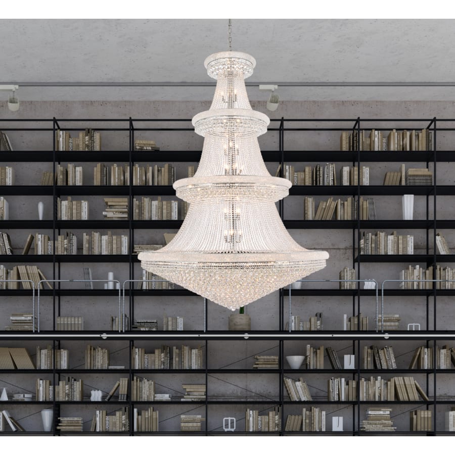 Elegant Lighting Primo 66 Light 72" Wide Crystal Empire Chandelier with Clear Royal Cut Crystals