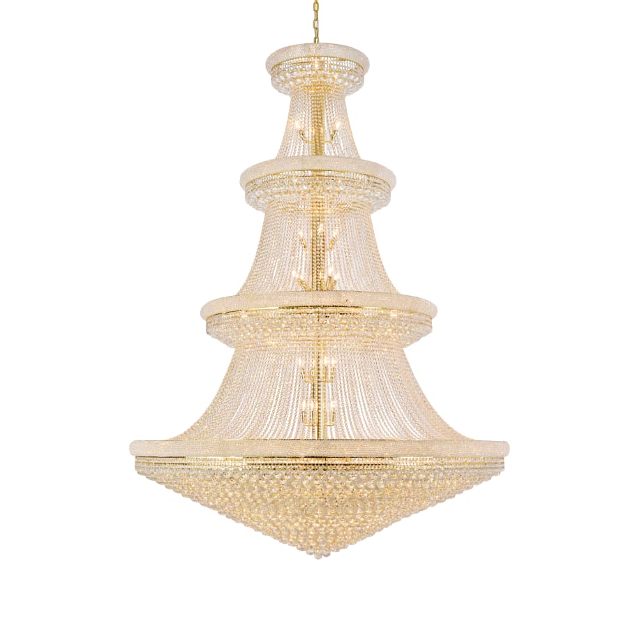 Elegant Lighting Primo 66 Light 72" Wide Crystal Empire Chandelier with Clear Royal Cut Crystals