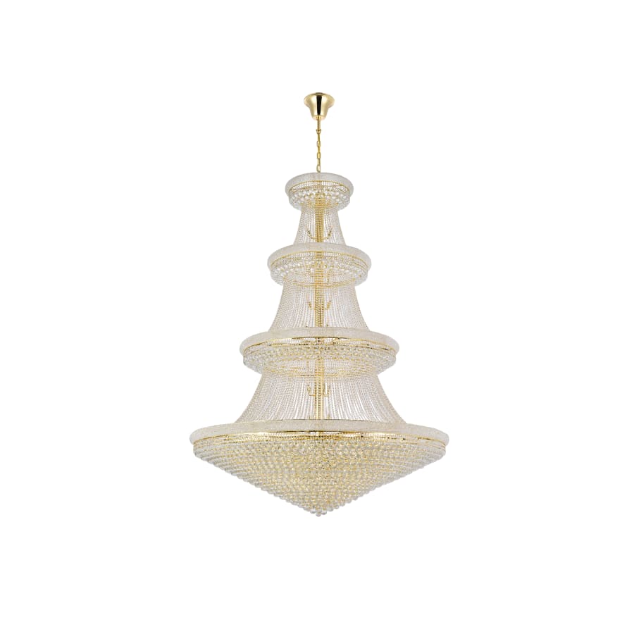 Elegant Lighting Primo 66 Light 72" Wide Crystal Empire Chandelier with Clear Royal Cut Crystals