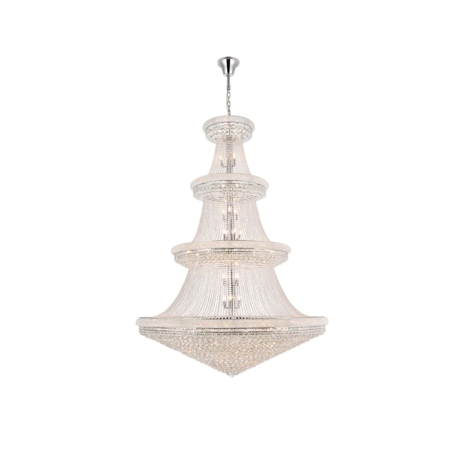 Elegant Lighting Primo 66 Light 72" Wide Crystal Empire Chandelier with Clear Royal Cut Crystals
