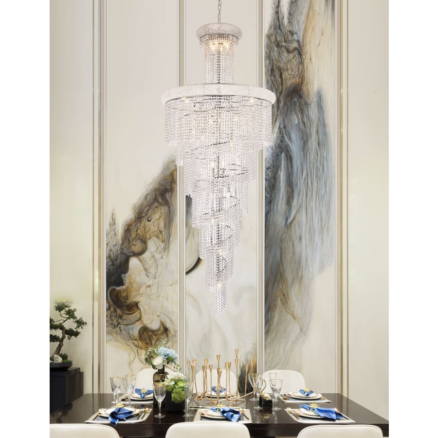 Elegant Lighting Spiral 32 Light 36" Wide Crystal Chandelier with Clear Royal Cut Crystals