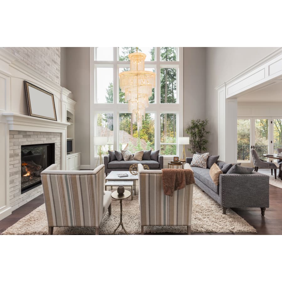 Elegant Lighting Spiral 41 Light 48" Wide Crystal Chandelier with Clear Royal Cut Crystals