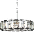 Elegant Lighting Monaco 10 Light 43" Wide Glass Chandelier with Emerald Cut Glass Panels