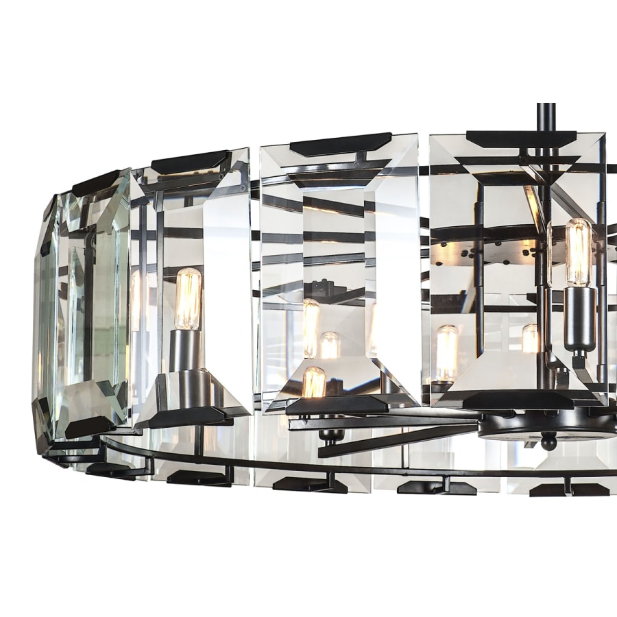 Elegant Lighting Monaco 10 Light 43" Wide Glass Chandelier with Emerald Cut Glass Panels