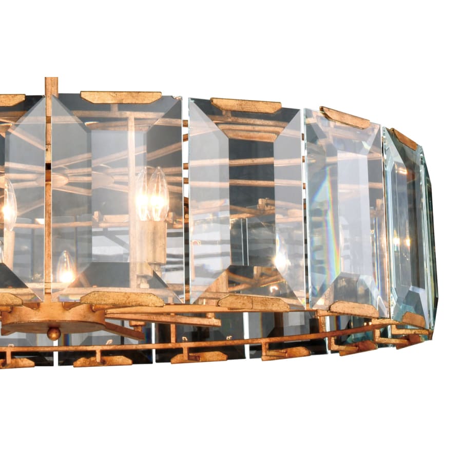 Elegant Lighting Monaco 10 Light 43" Wide Glass Chandelier with Emerald Cut Glass Panels