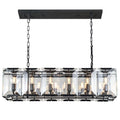 Elegant Lighting Monaco 12 Light 40" Wide Linear Style Chandelier with Emerald Cut Glass Panels