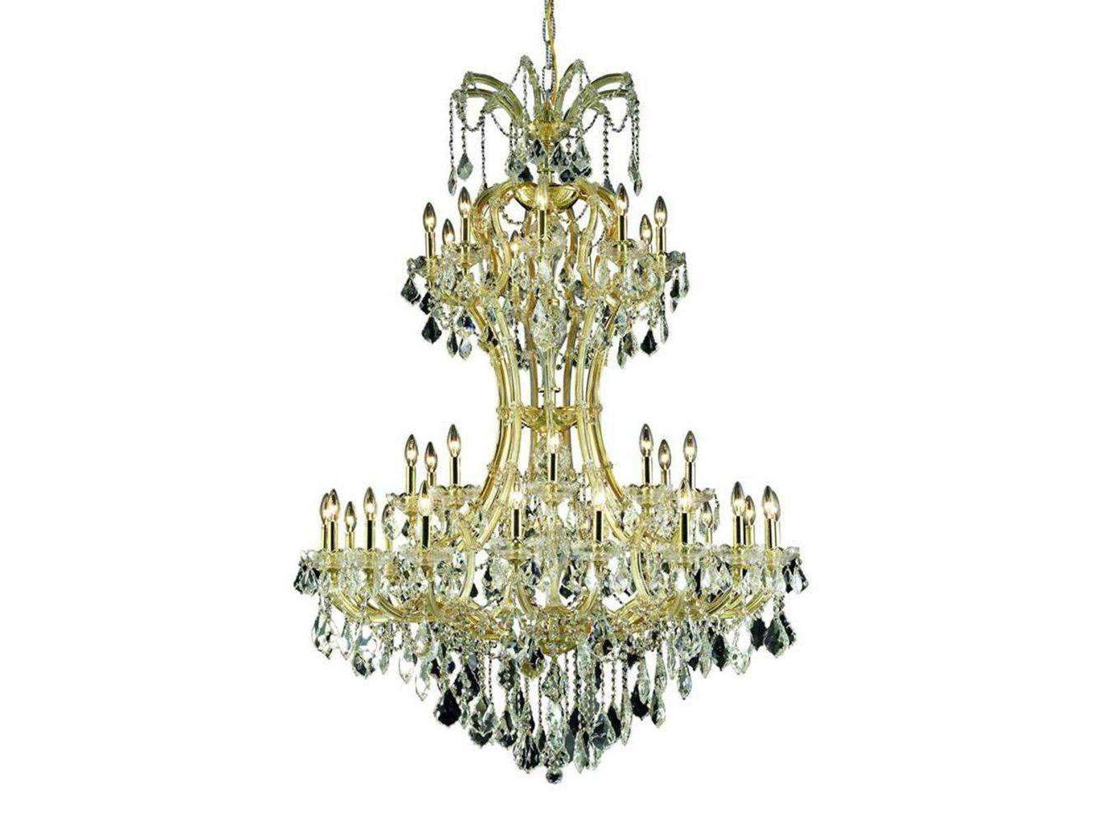Elegant Lighting Maria Theresa 36-Light Gold Clear Royal Cut Crystal Chandelier