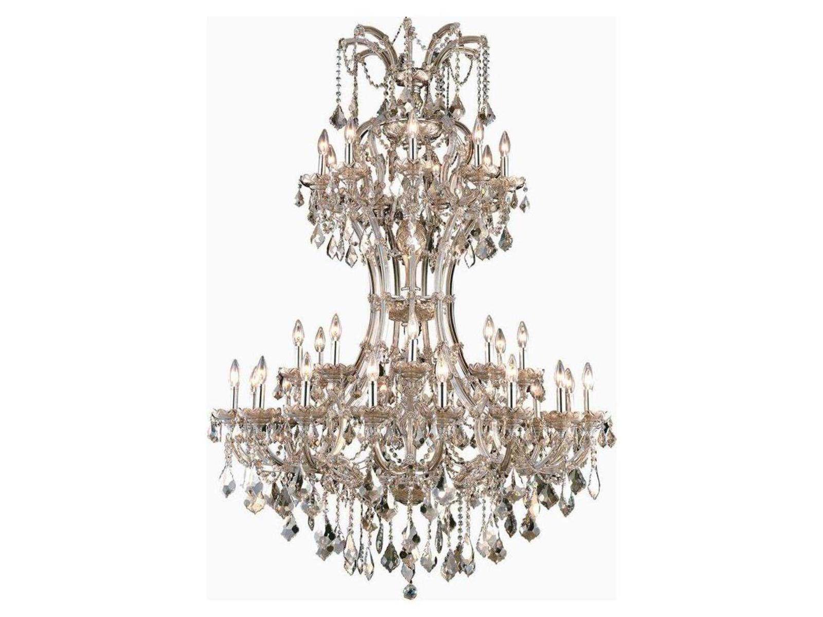 Elegant Lighting 36-Light Maria Theresa Chandelier in Golden Teak