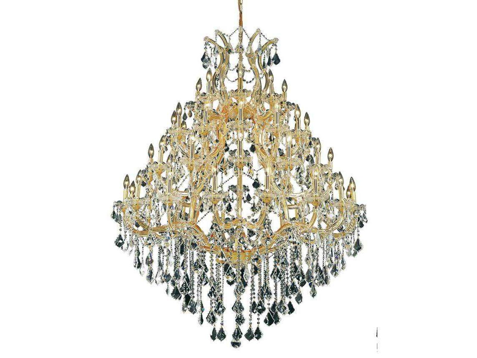 Elegant Lighting 49-Light Maria Theresa Gold Clear Crystal Tiered Chandelier