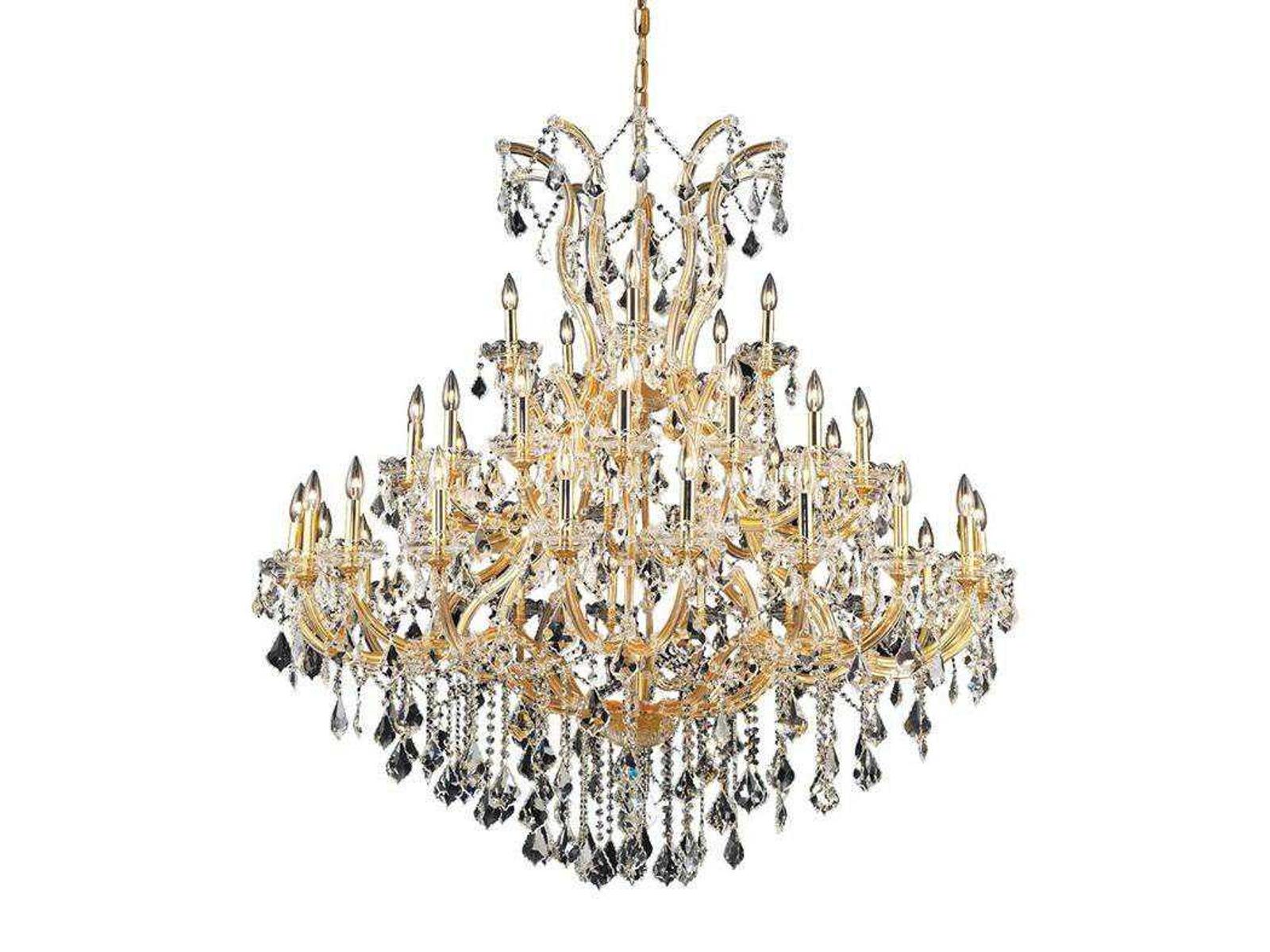 Elegant Lighting Maria Theresa 41-Light Crystal Chandelier in Gold with Royal Cut Crystal