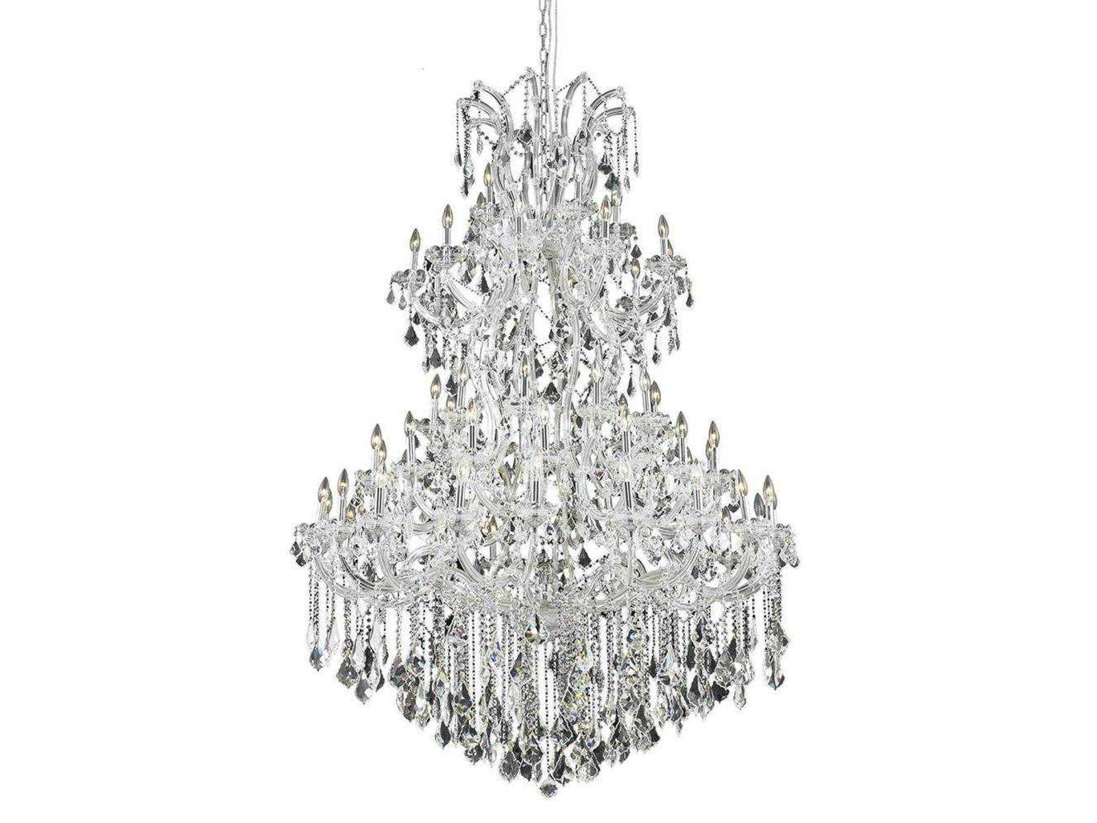 Elegant Lighting 61-Light Maria Theresa Chandelier in Chrome with Royal Cut Clear Crystal