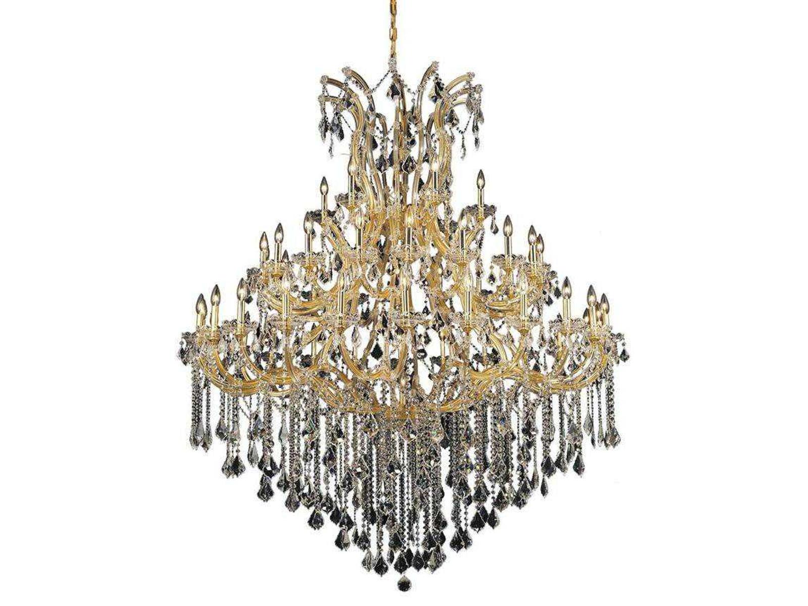 Elegant Lighting Maria Theresa 49-Light Gold Clear Royal Cut Crystal Tiered Chandelier