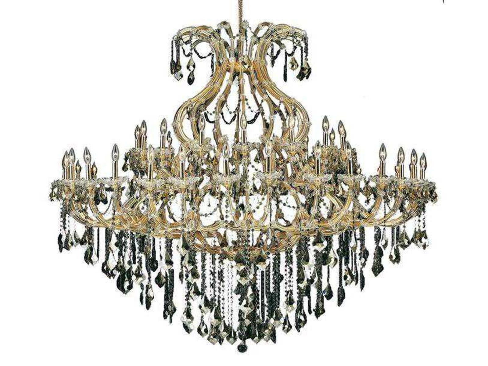 Elegant Lighting Maria Theresa 49-Light Candelabra Tiered Chandelier in Gold