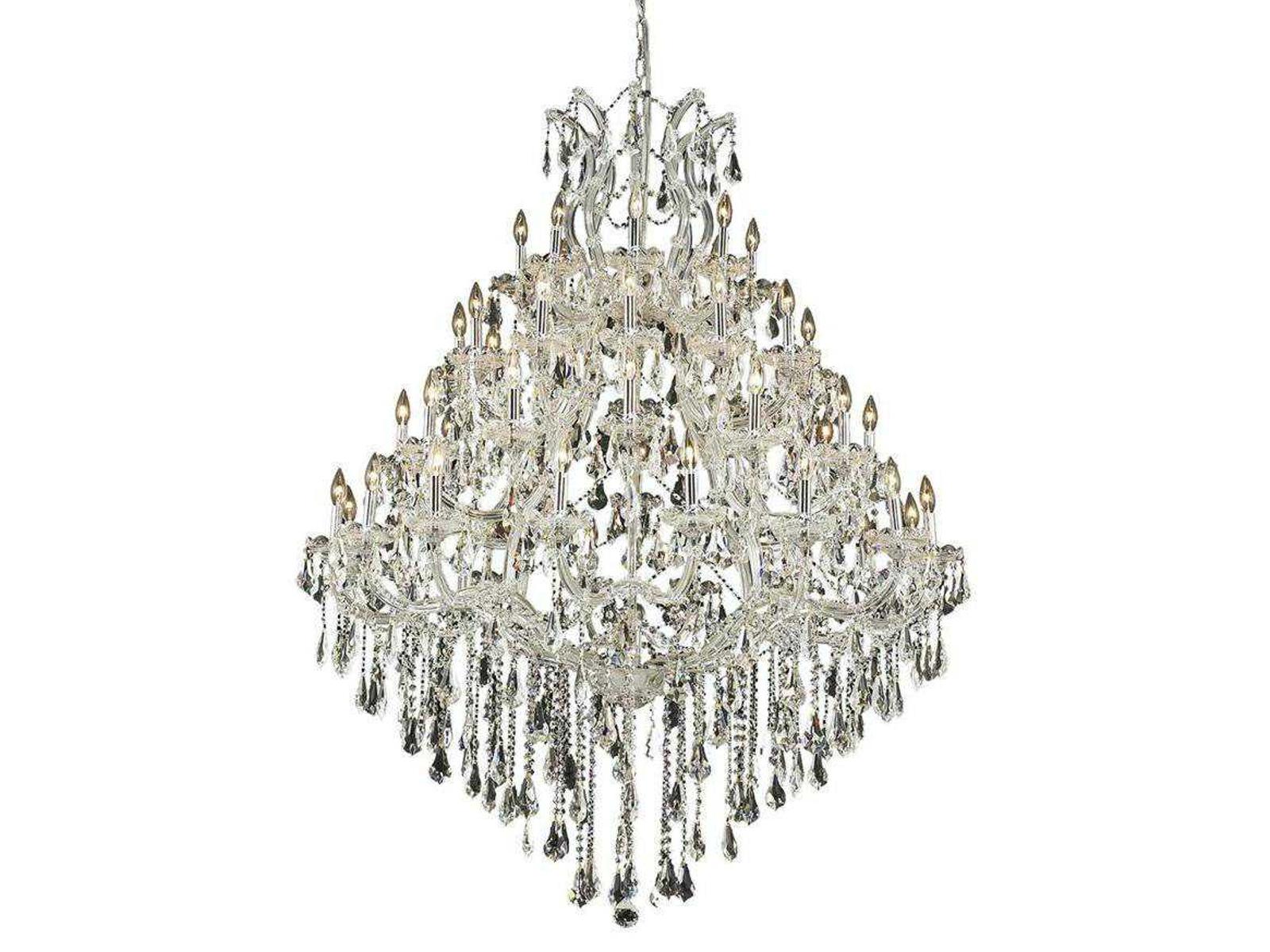 Elegant Lighting Maria Theresa 49-Light Chrome Clear Royal Cut Crystal Tiered Chandelier