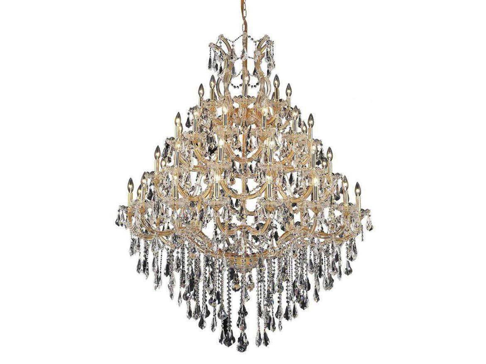 Elegant Lighting Maria Theresa 49-Light Gold Clear Crystal Candelabra Chandelier