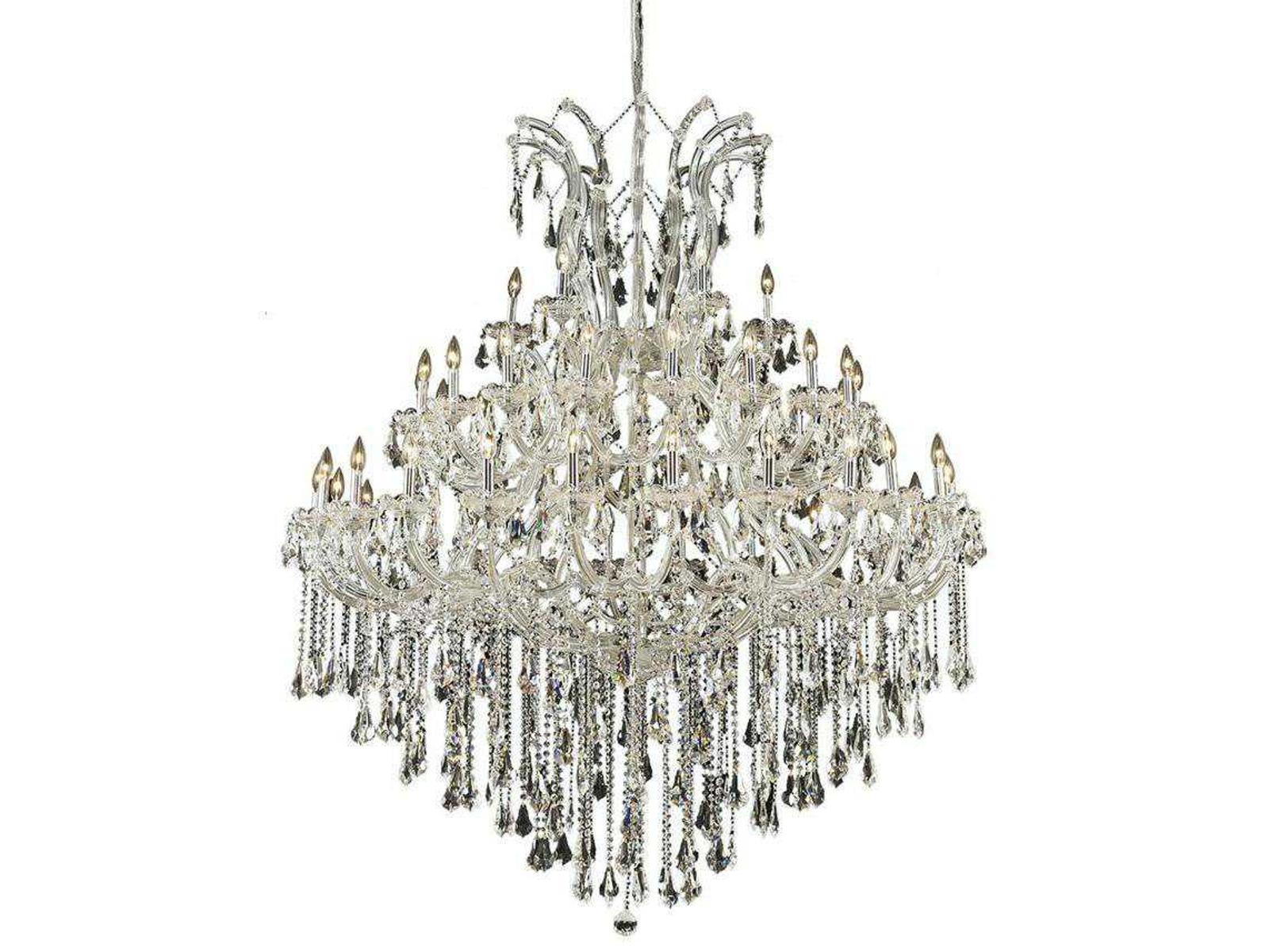 Elegant Lighting Maria Theresa 49-Light Candelabra Tiered Chandelier in Chrome