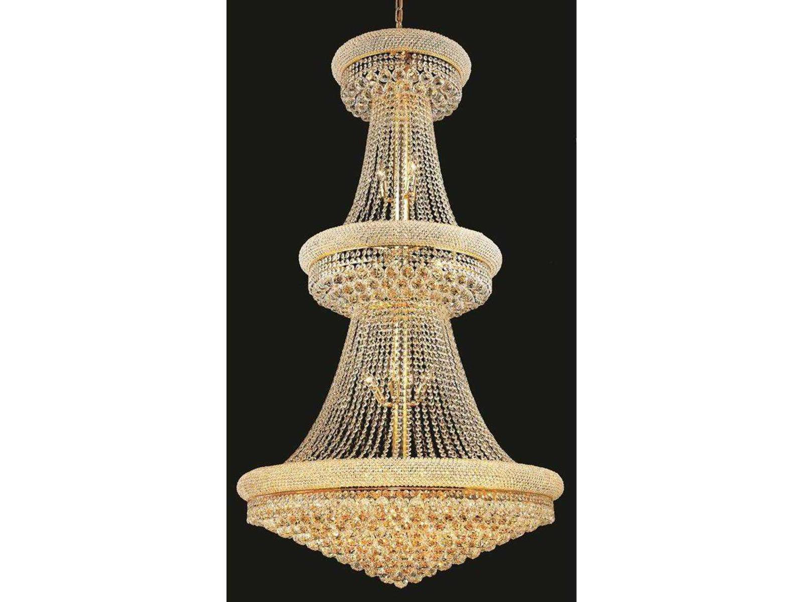 Elegant Lighting Primo 32-Light Gold Clear Royal Cut Crystal Empire Chandelier
