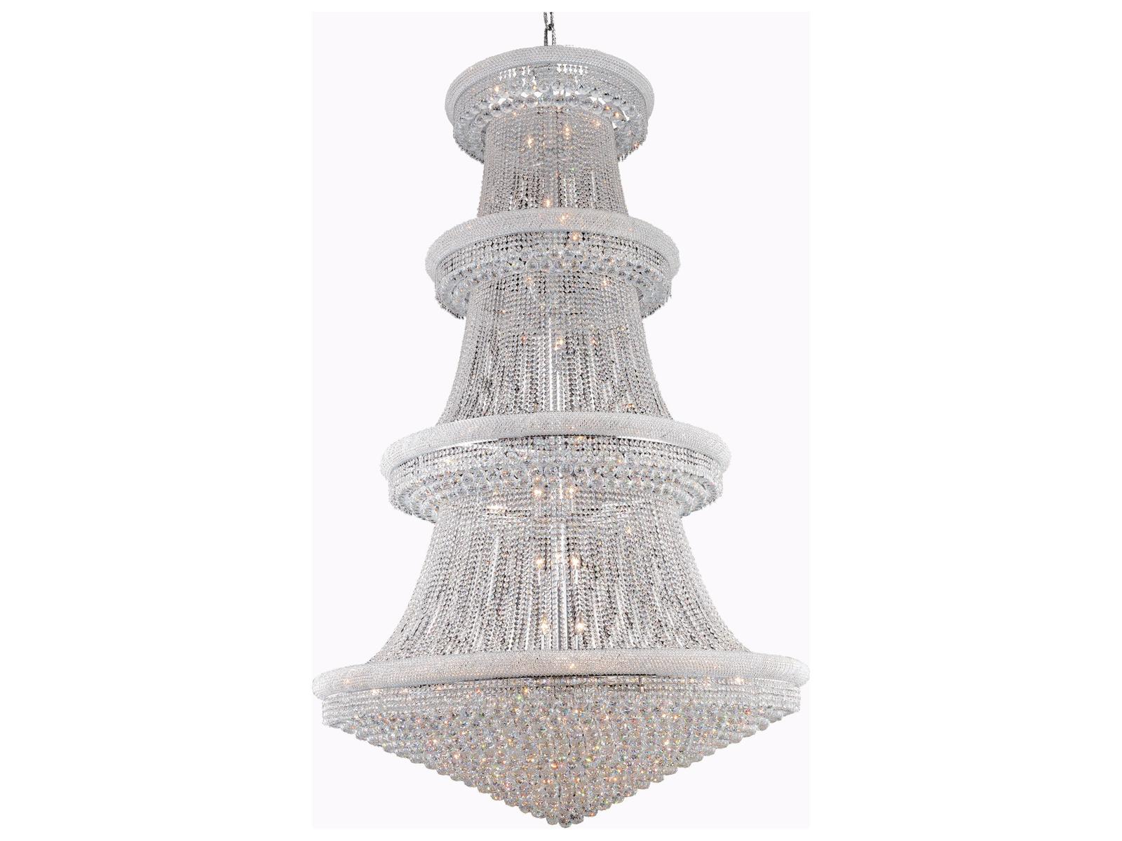 Elegant Lighting Primo 56-Light Empire Tiered Chandelier in Chrome with Royal Cut Clear Crystal