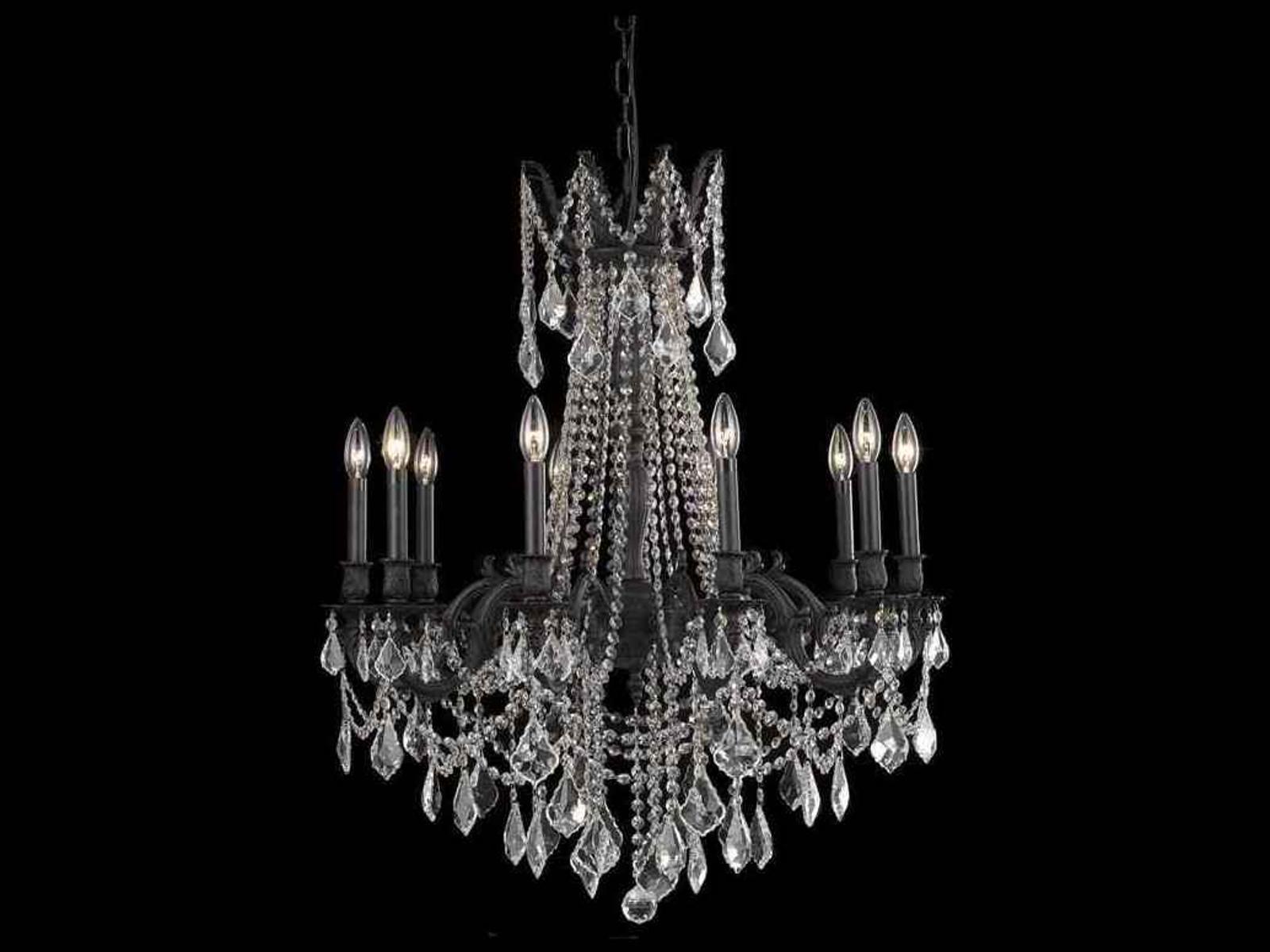 Elegant Lighting 10-Light Rosalia Candelabra Chandelier with Royal Cut Crystal