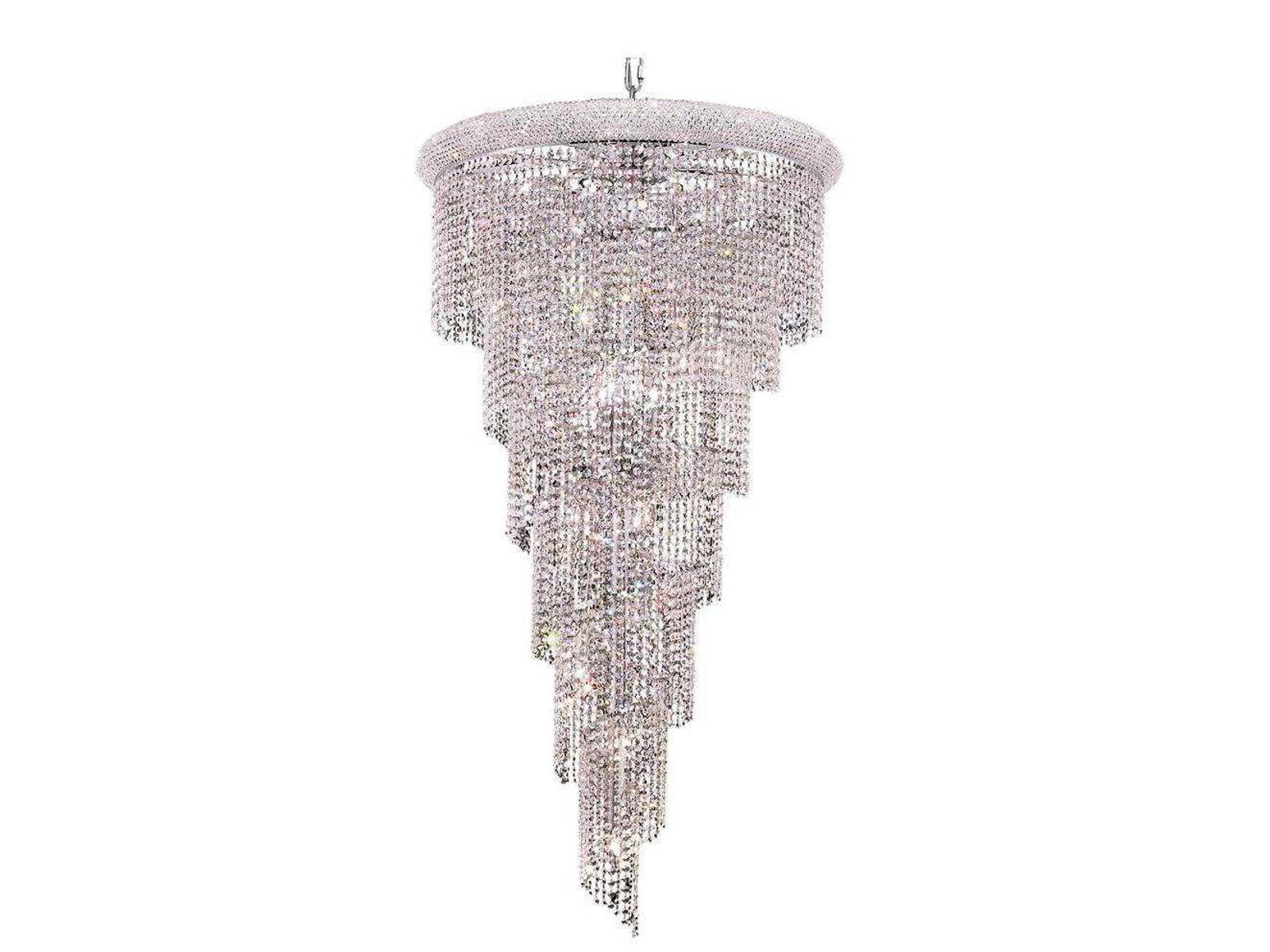 Elegant Lighting Spiral 22-Light Chrome Crystal Chandelier