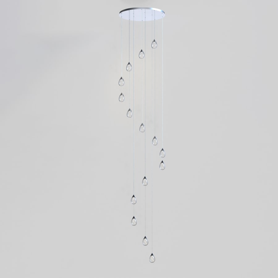 ET2 Dewdrop 34" Wide LED Multi Light Pendant with Clear Shades