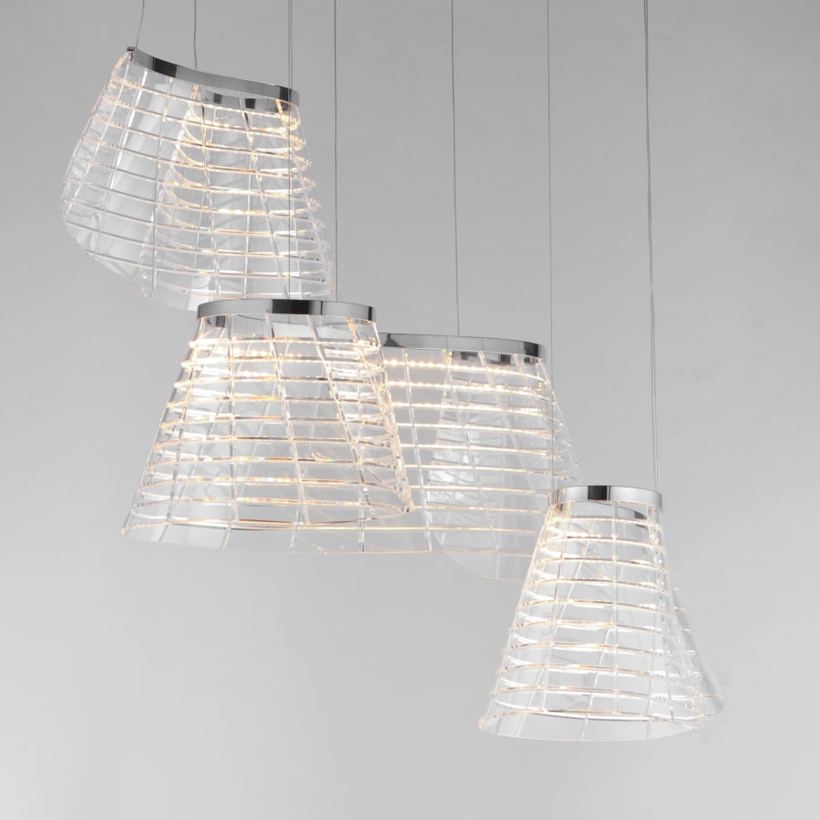 ET2 Tartan 3 Light 24" Wide LED Abstract Multi Light Pendant