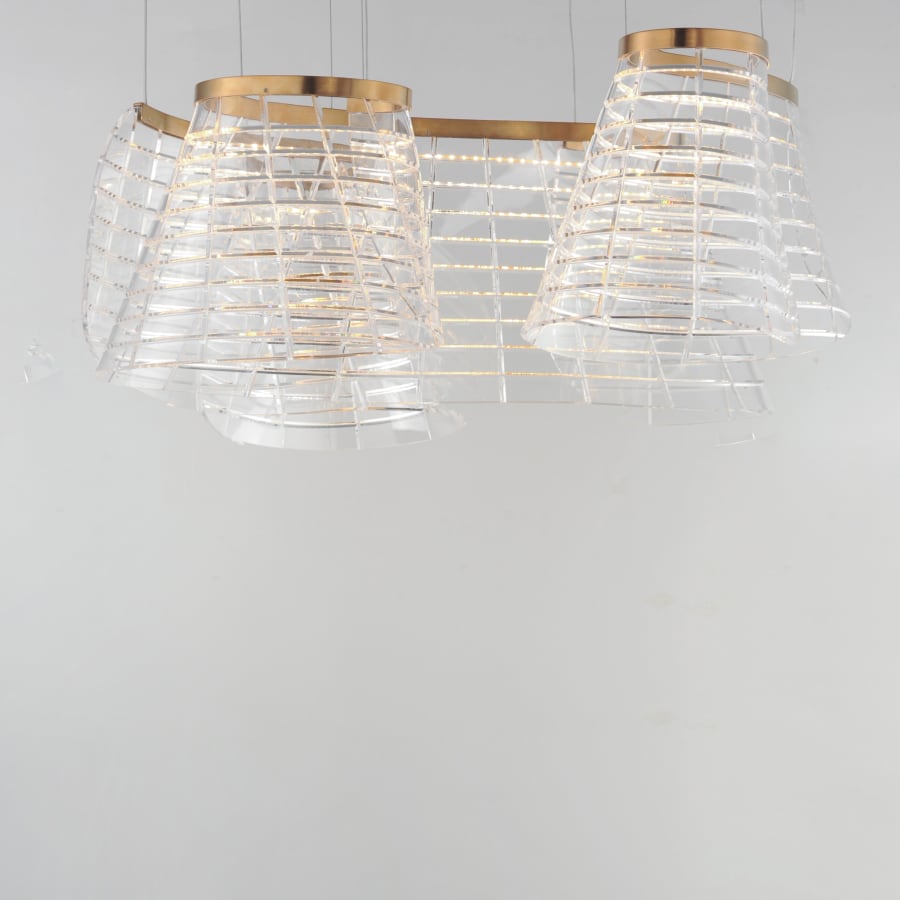 ET2 Tartan 3 Light 24" Wide LED Abstract Multi Light Pendant