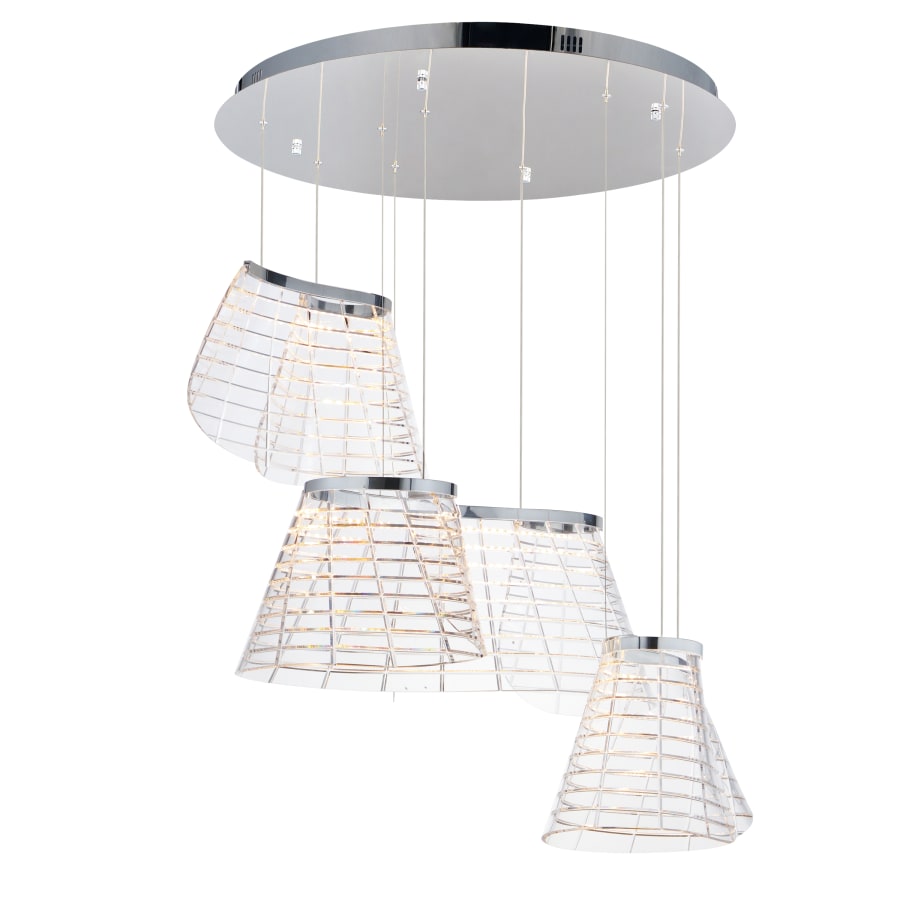 ET2 Tartan 3 Light 24" Wide LED Abstract Multi Light Pendant