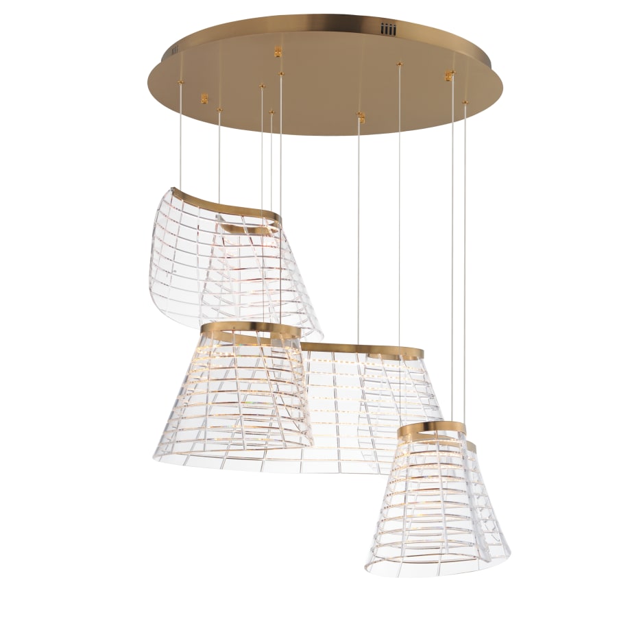 ET2 Tartan 3 Light 24" Wide LED Abstract Multi Light Pendant