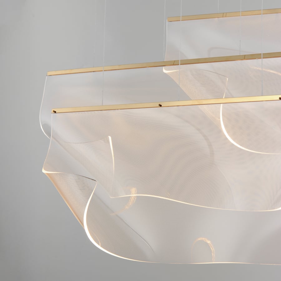 ET2 Rinkle 51" Wide LED Multi Light Linear Abstract Pendant