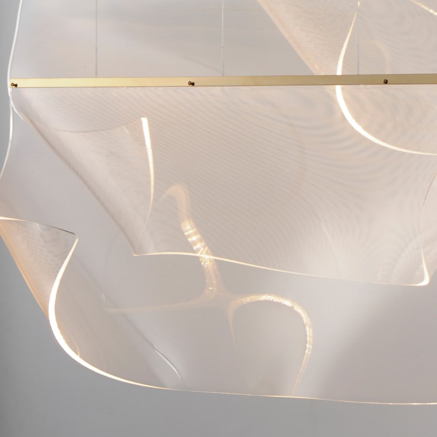 ET2 Rinkle 51" Wide LED Multi Light Linear Abstract Pendant