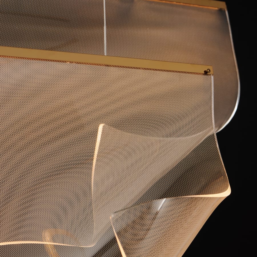 ET2 Rinkle 51" Wide LED Multi Light Linear Abstract Pendant