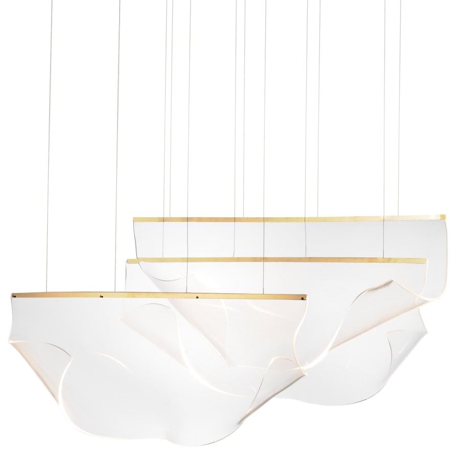 ET2 Rinkle 51" Wide LED Multi Light Linear Abstract Pendant