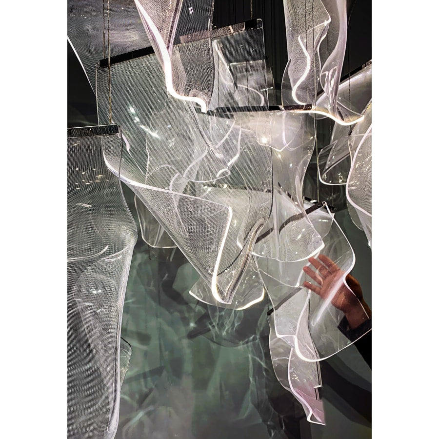 ET2 Rinkle 28" Wide LED Multi Light Abstract Pendant