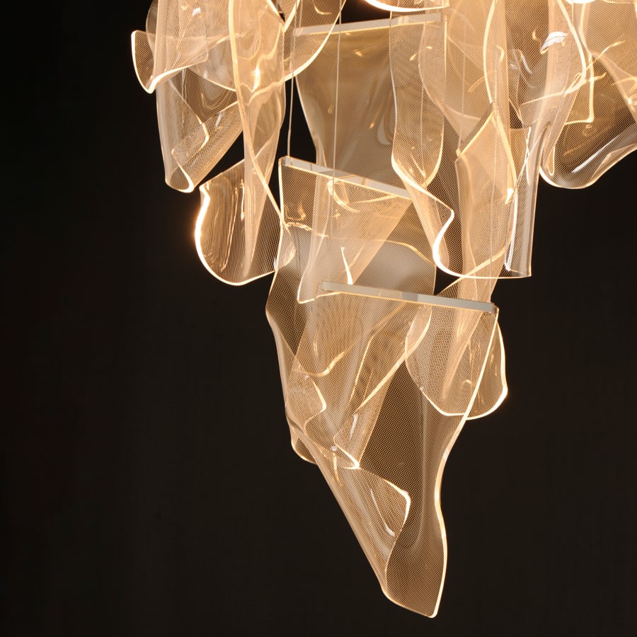 ET2 Rinkle 28" Wide LED Multi Light Abstract Pendant